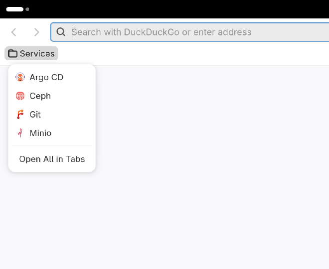 “Firefox bookmarks menu after capitalizing names”