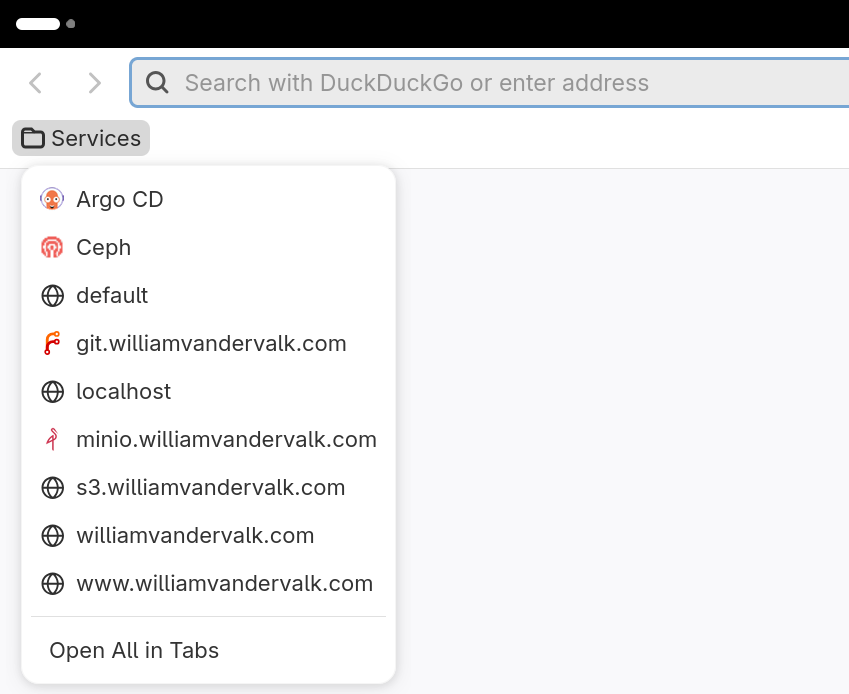 “Firefox bookmarks menu”
